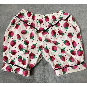 VTG Strawberry Little Girls Toddler 4 Cotton Pull-On Elastic Waist Shorts